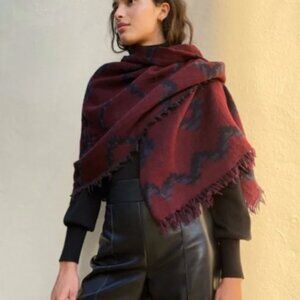 Wilfred Burgundy and Black Scarf